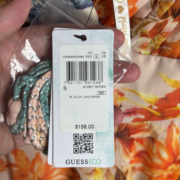 NWT GUESS Gilda Long Floral Sleeveless Maxi Dress Sunset Garden Size Small - Picture 13 of 16